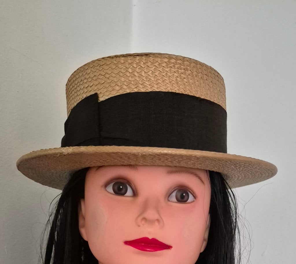 authentiek vintage canotier hoed, Vêtements | Hommes, Chapeaux & Casquettes, Enlèvement ou Envoi, Porté, Chapeau