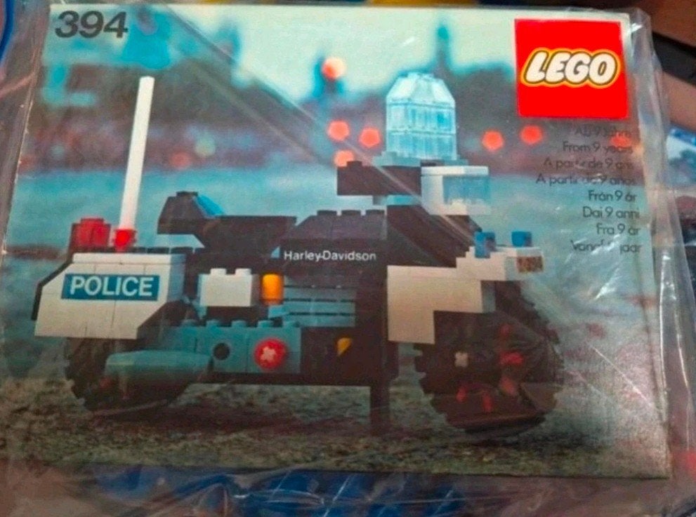 lego 394 Harley Davidson 1976 met doos en boekje, Kinderen en Baby's, Ophalen of Verzenden, Lego