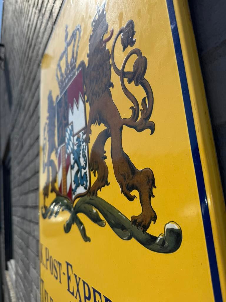 Groot oud Duits post emaille reclamebord, Antiek en Kunst, Ophalen of Verzenden