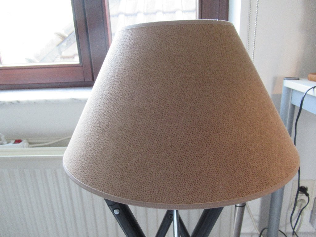 lampenkap-nubuck-bruin-gouden binnenbekleding--NIEUWSTAAT, Enlèvement ou Envoi, Comme neuf, Brun