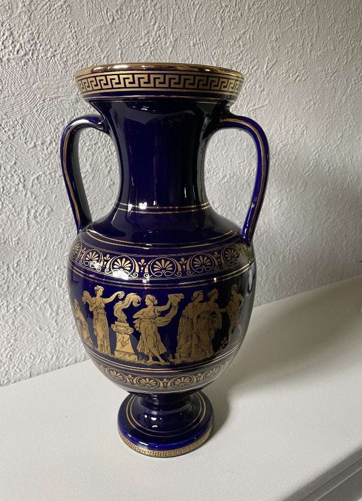 grote handgemaakte Griekse amfora 32 cm, Antiek en Kunst, Ophalen