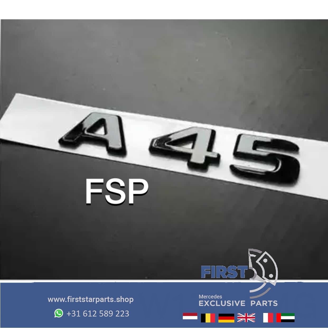 W176 W177 A45 LOGO ZWART EMBLEEM Mercedes A Klasse 2012-2022, Arrière, Utilisé, -, -