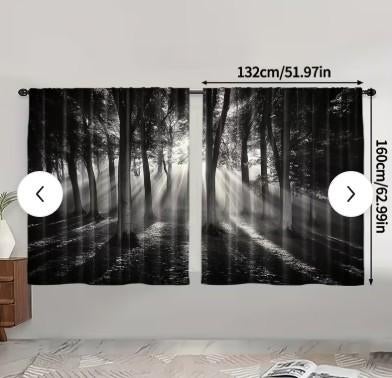 élégants Rideaux de forêt Brumeuse Gothique.(8 pièces) NEUF, Neuf, 150 à 200 cm, GOTHIQUE, Enlèvement