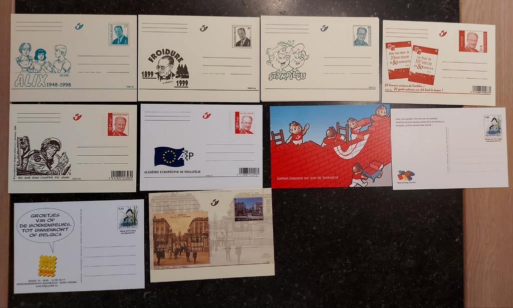 10 verschillende gele briefkaarten, Ophalen of Verzenden, Postfris