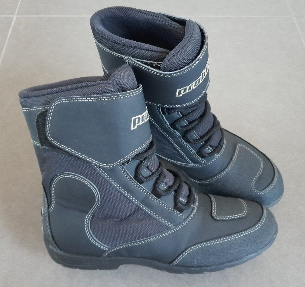 Bottes de moto renforcées noires Probiker - Taille 42, Motos, Femmes, Seconde main, Probiker, Bottes