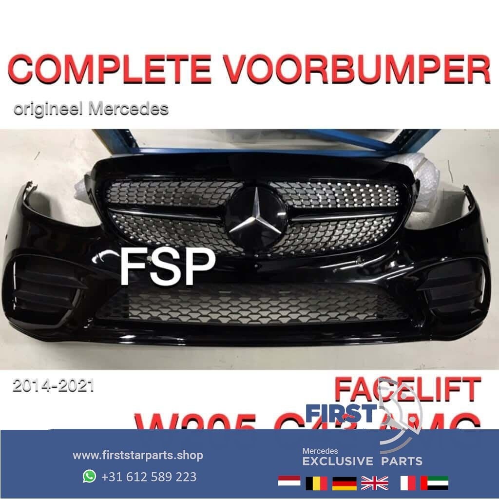 W205 C43 AMG VOORBUMPER Mercedes C Klasse 2020 ZWART ORIGINE