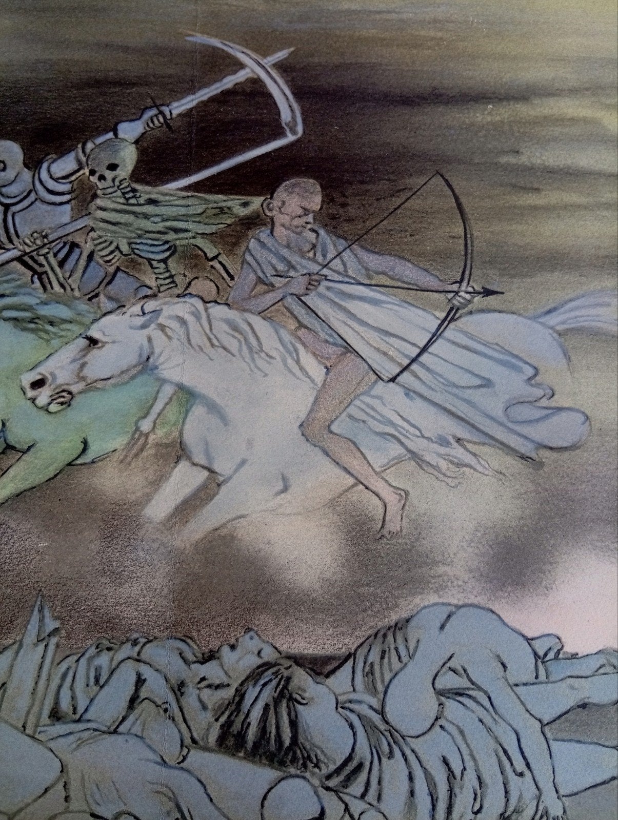 Les Cavaliers apocalyptiques. Chapelain Midy. Gravure signée, Enlèvement ou Envoi