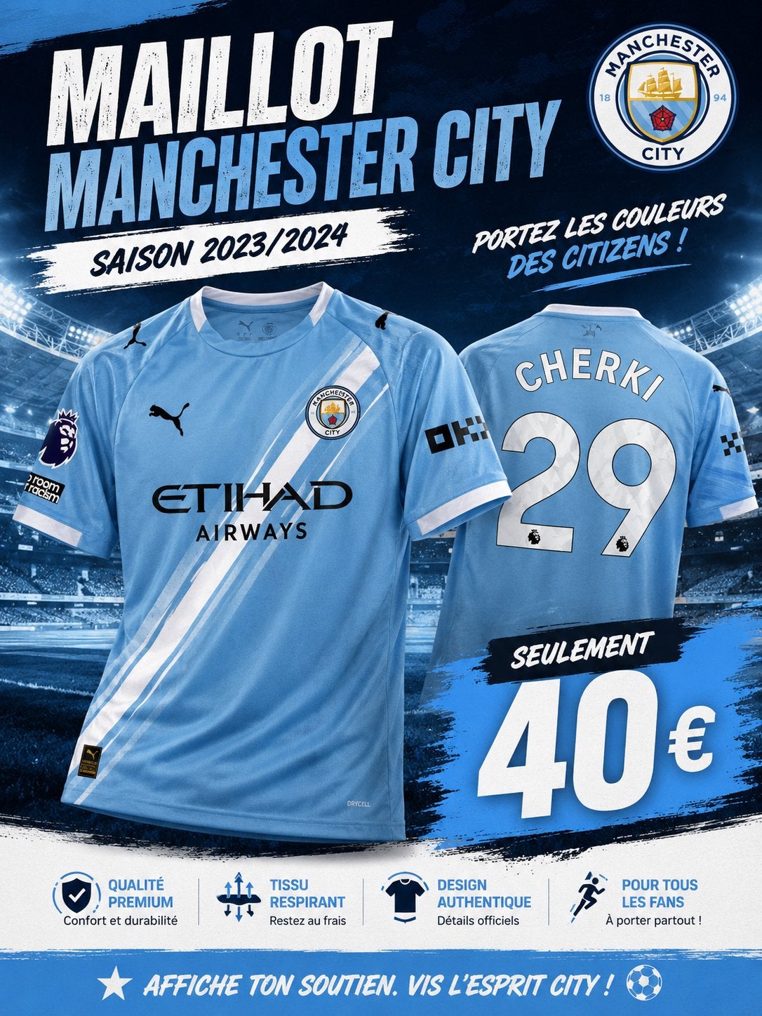 Maillot foot manchester city taille L, CD & DVD, DVD | Sport & Fitness, Enlèvement, Comme neuf
