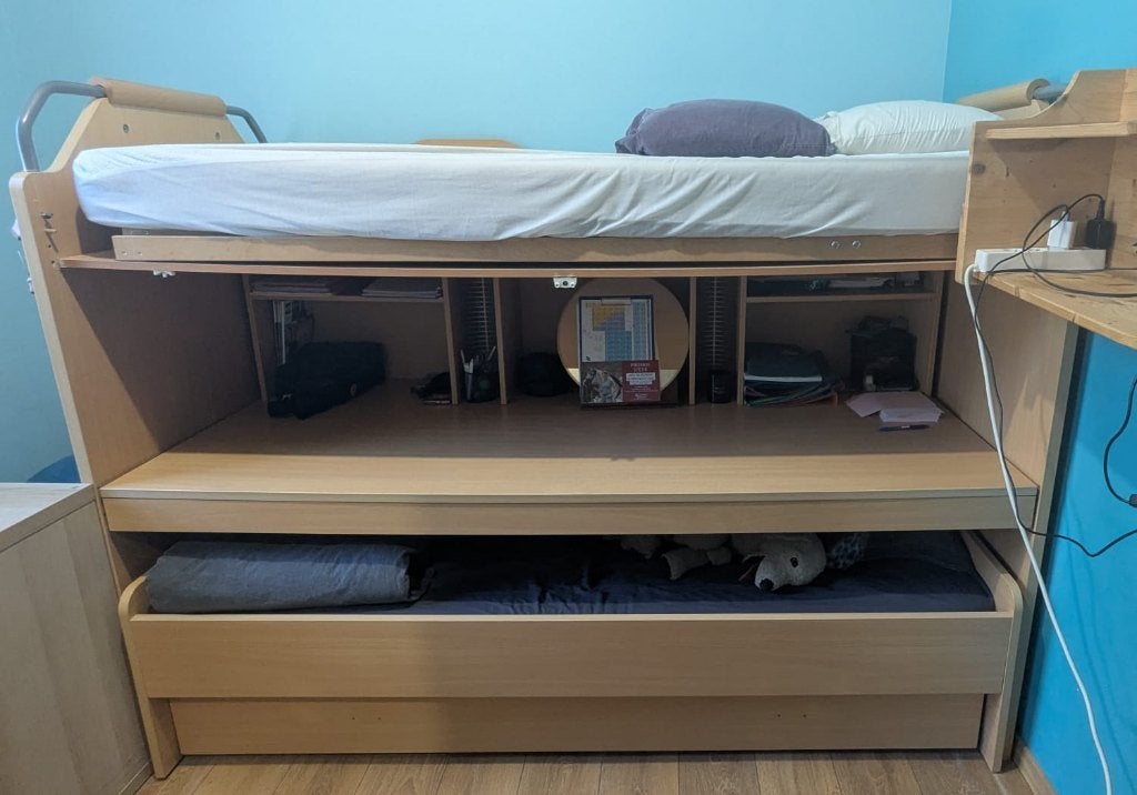 Hoogslaper met bureau, Kinderen en Baby's, Kinderkamer | Stapelbedden en Hoogslapers, Ophalen, Gebruikt, Hoogslaper