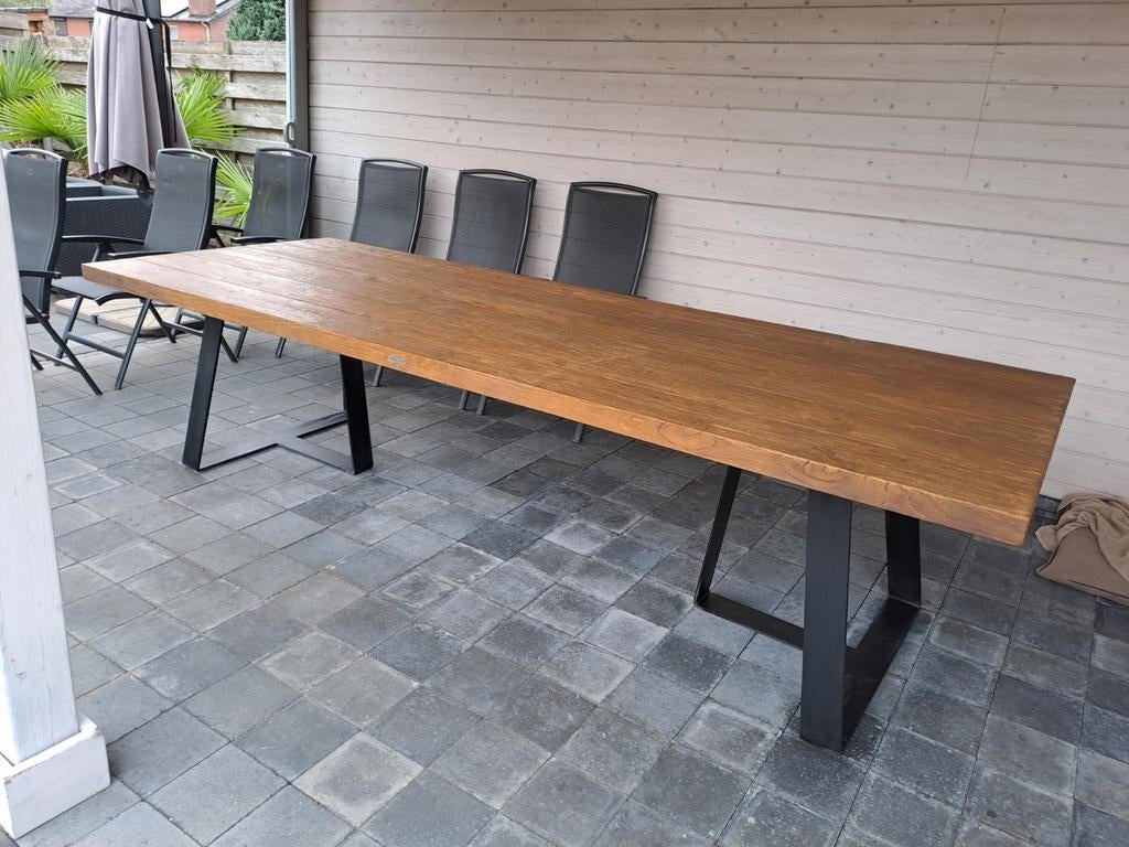 Gescova teak houten tuintafel, Jardin & Terrasse, Enlèvement, Bois
