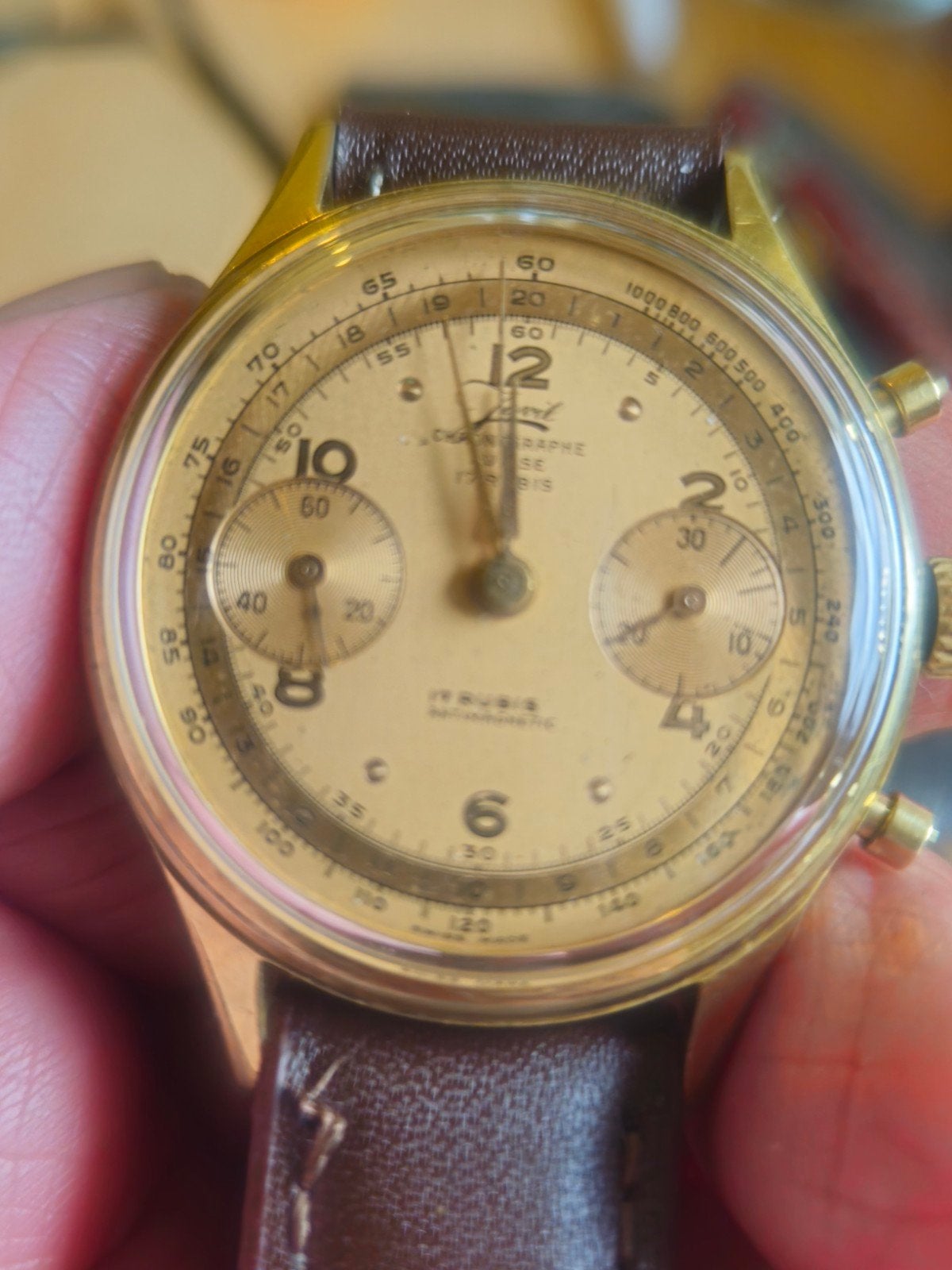 Javil 1950-60 chronograaf horloge, Ophalen of Verzenden