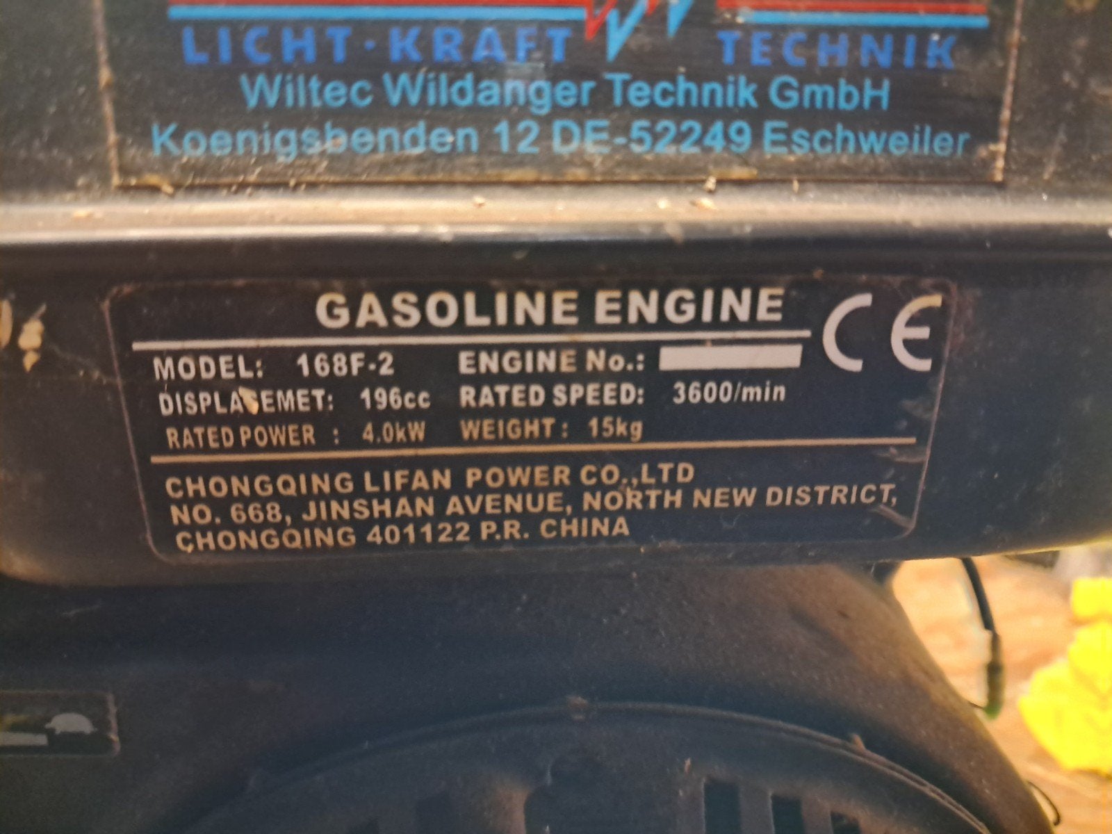 motor 4 kw 196cc, Bricolage & Construction, Enlèvement, Utilisé, Moteur à essence, 1800 tpm ou plus