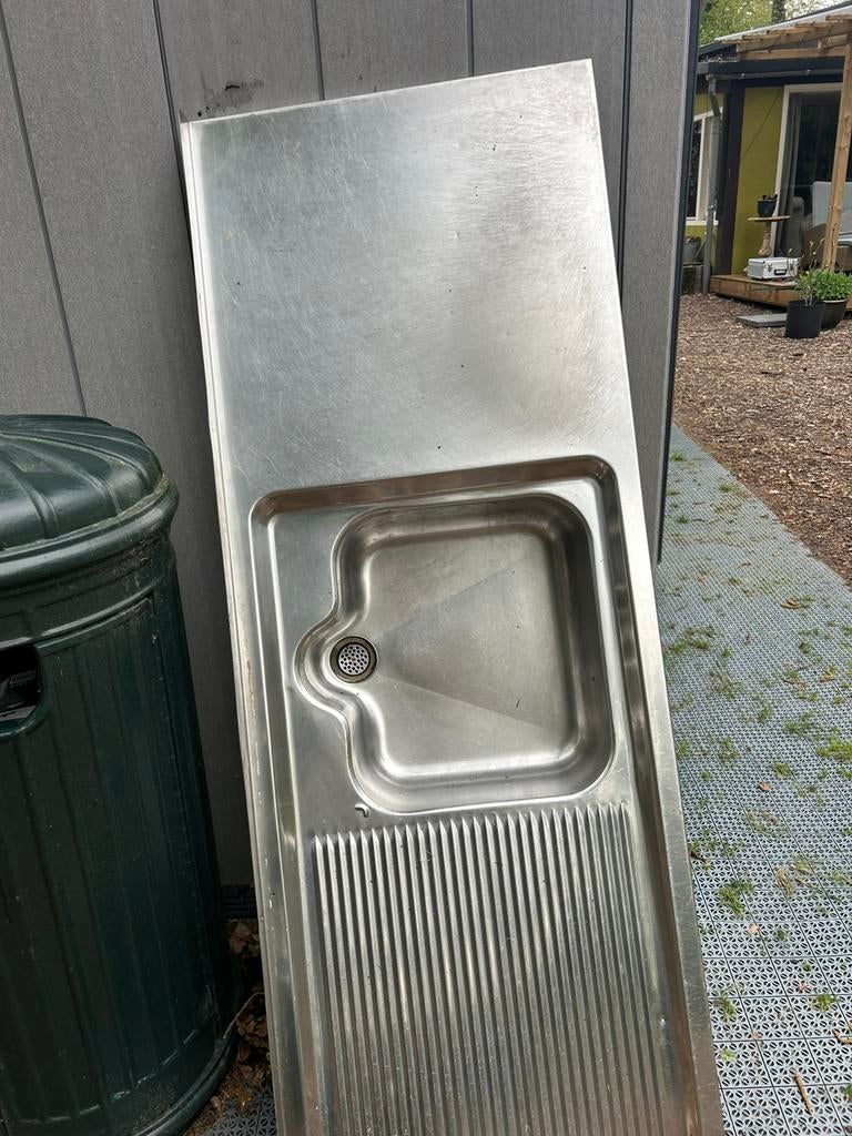 Inox spoelbak, Huis en Inrichting, Ophalen, Gebruikt, 50 tot 100 cm, 150 tot 200 cm