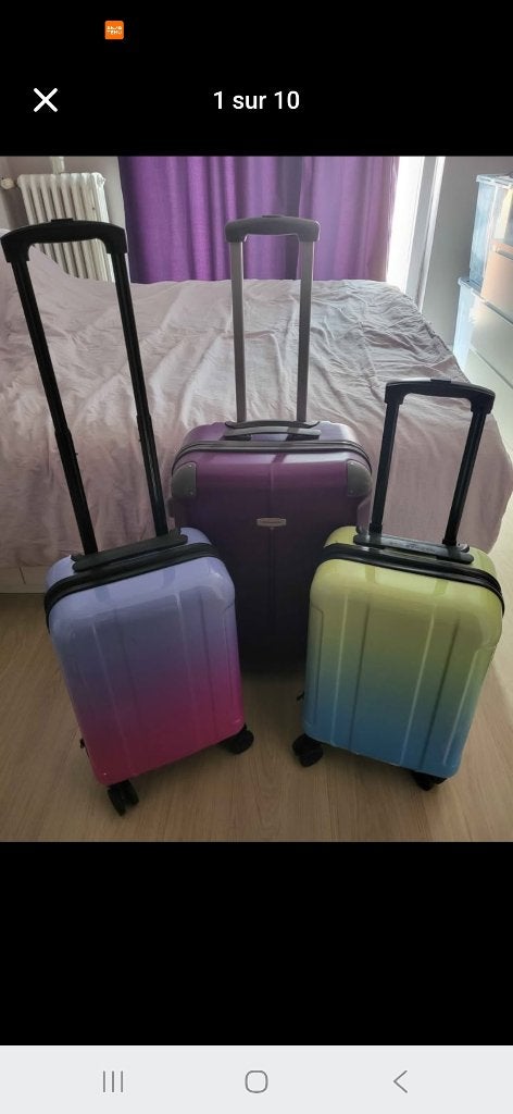3 valises, Enlèvement, Utilisé, Roulettes