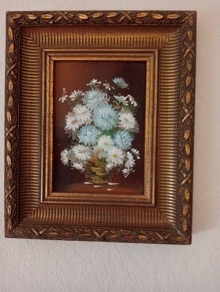 Bloemen olieverf schilderij, Ophalen of Verzenden, Olieverf, Bloemen