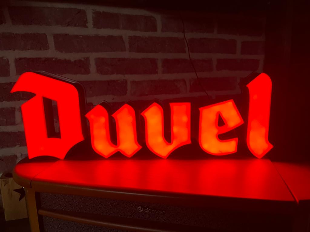 Lichtreclame Duvel, Verzamelen, Biermerken, Ophalen, Duvel