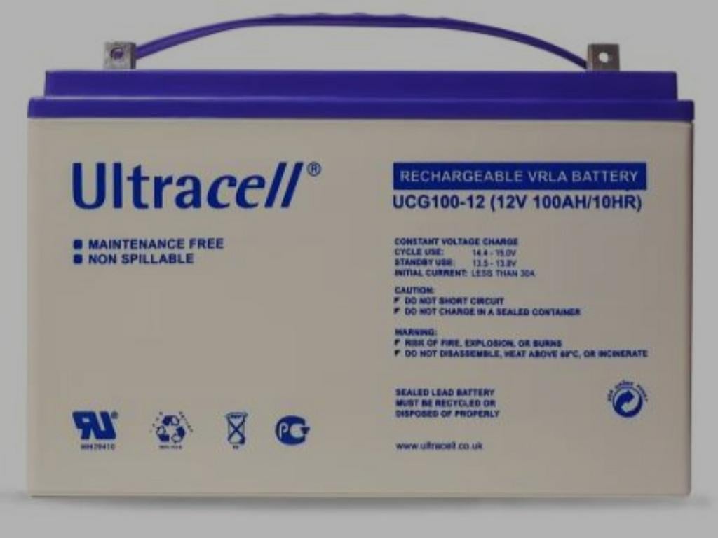 2 batteries 12V 100Ah Ultracell gel UCG 100-12, Bricolage & Construction, Panneaux solaires & Accessoires, Enlèvement, Neuf, Autres types