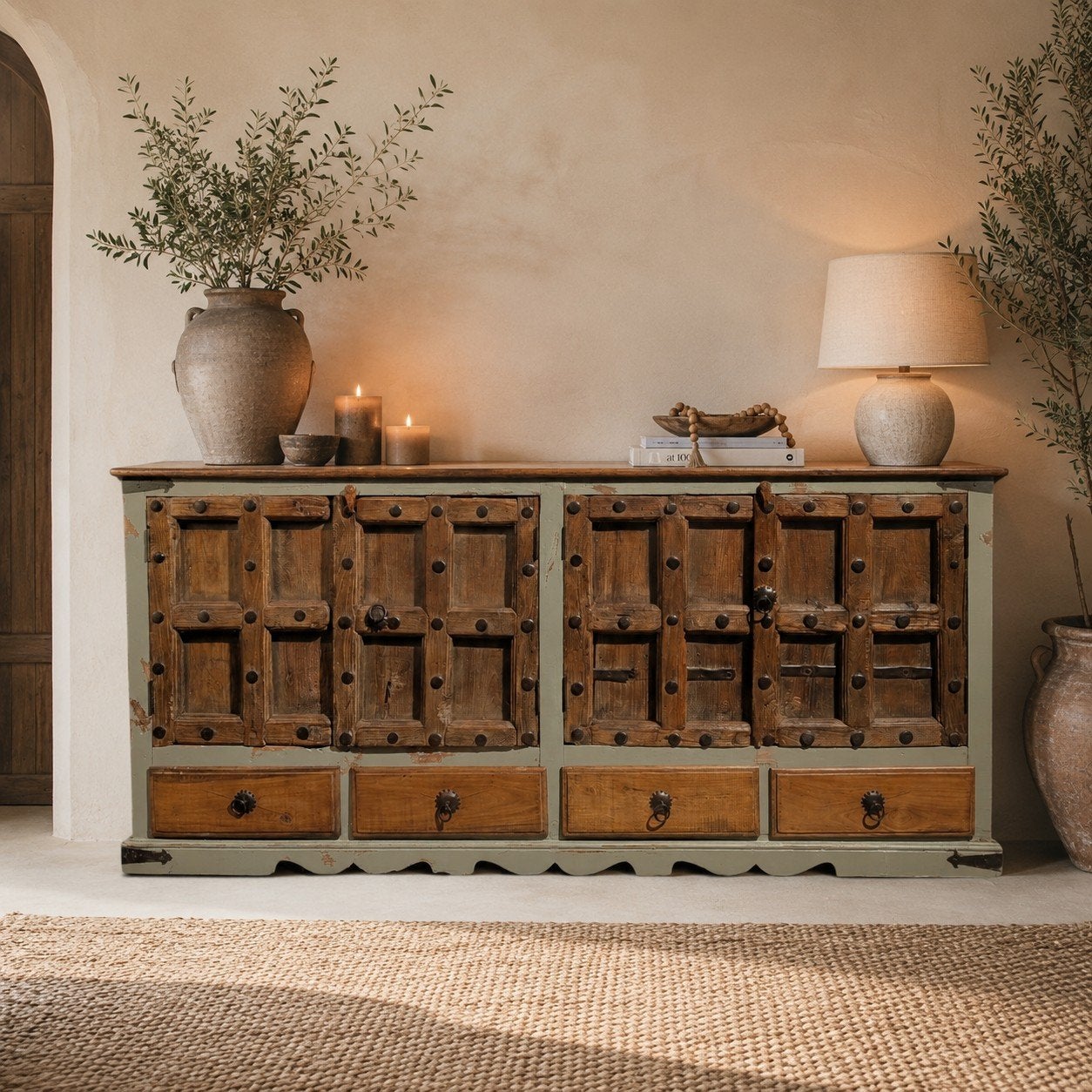 Kast Buffetkast Vitrinekast Grutterskast Apothekerskast Teak, Huis en Inrichting, Ophalen of Verzenden, Teakhout, Landelijk vintage industrieel brocante Ibizastyle Bohemian