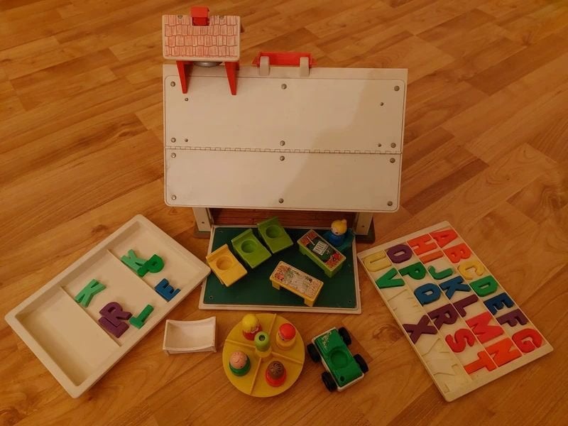 Fisher price vintage school, Kinderen en Baby's, Ophalen of Verzenden, Gebruikt, Speelset