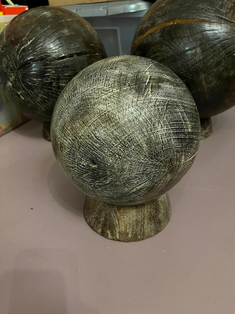 Boule en bois décoration avec socle, Enlèvement ou Envoi, Comme neuf