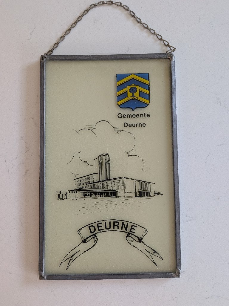 Vitrail pour la municipalité de Deurne avec blason municipal, Antiquités & Art, Enlèvement