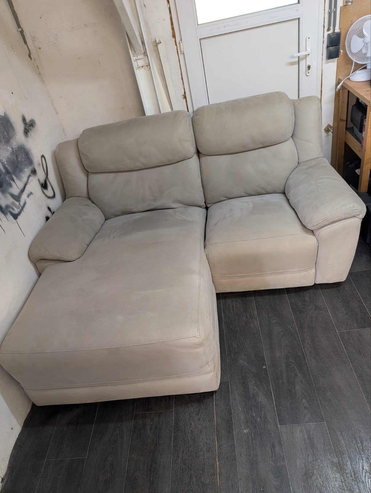 Méridienne +relax électrique + fauteuil 2 places, Enlèvement, Comme neuf