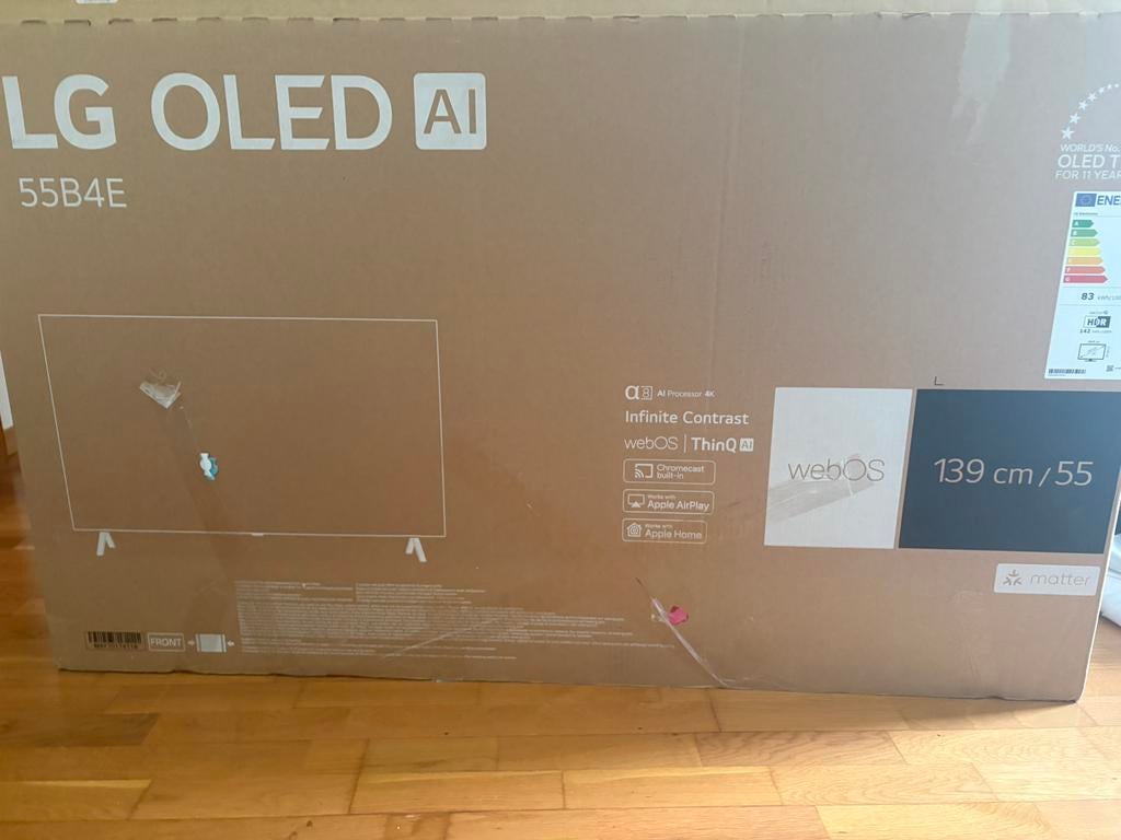 TV LG OLED 55 pouces 4K AI — achetée en février 2026, TV, Hi-fi & Vidéo, Barres de son, Enlèvement, Comme neuf
