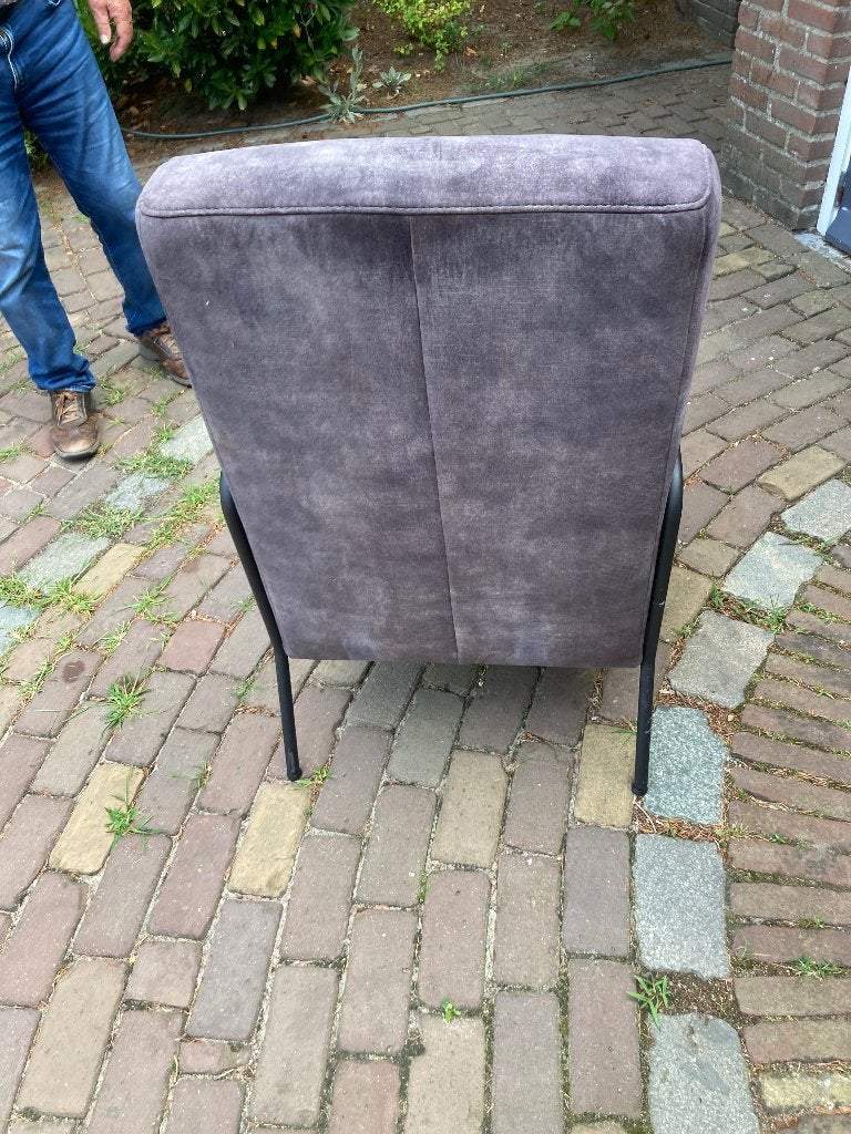 Fauteuil lounge, Comme neuf, Enlèvement, Métal, Bleu