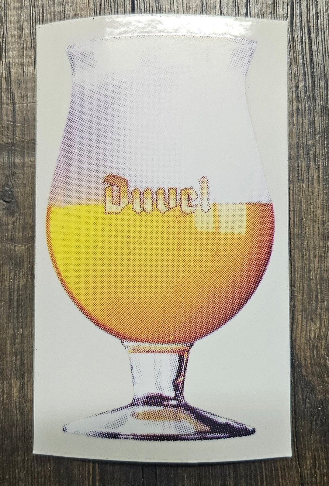 Duvel vintage vinyl sticker bierglas, Verzamelen, Biermerken, Ophalen of Verzenden, Duvel