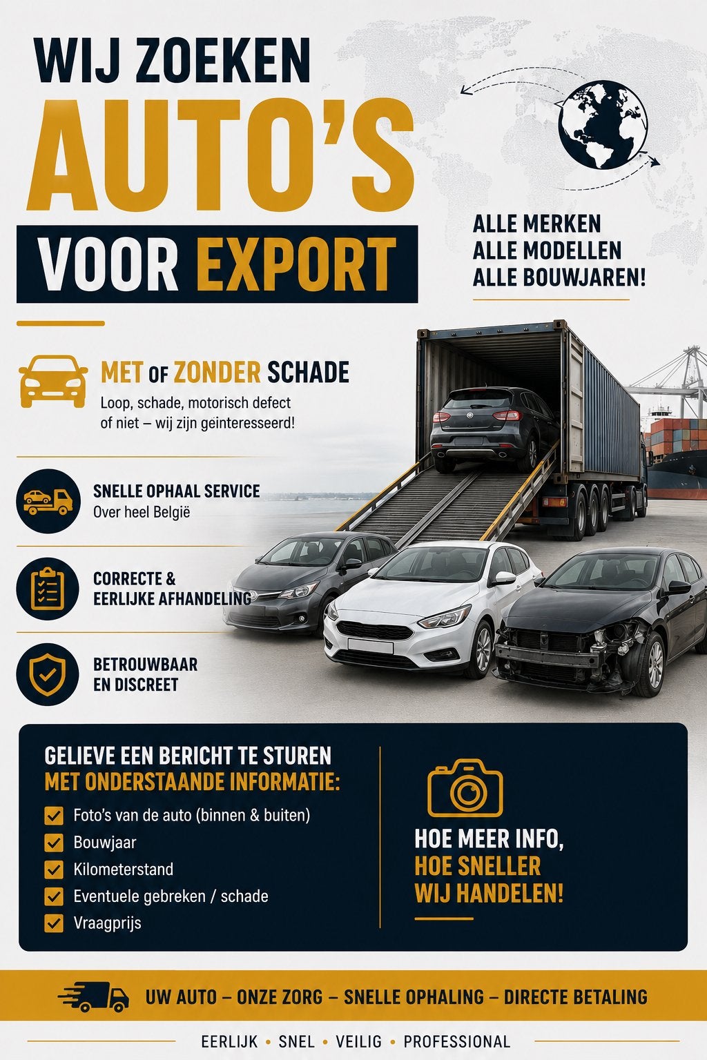 Auto's gezocht, Autos : Divers, Modes d'emploi & Notices d'utilisation, Enlèvement