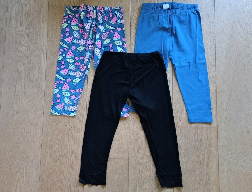 3 leggings capri - taille 140 (10 ans), Kinderen en Baby's, Kinderkleding | Maat 140, Ophalen, Gebruikt, Setje