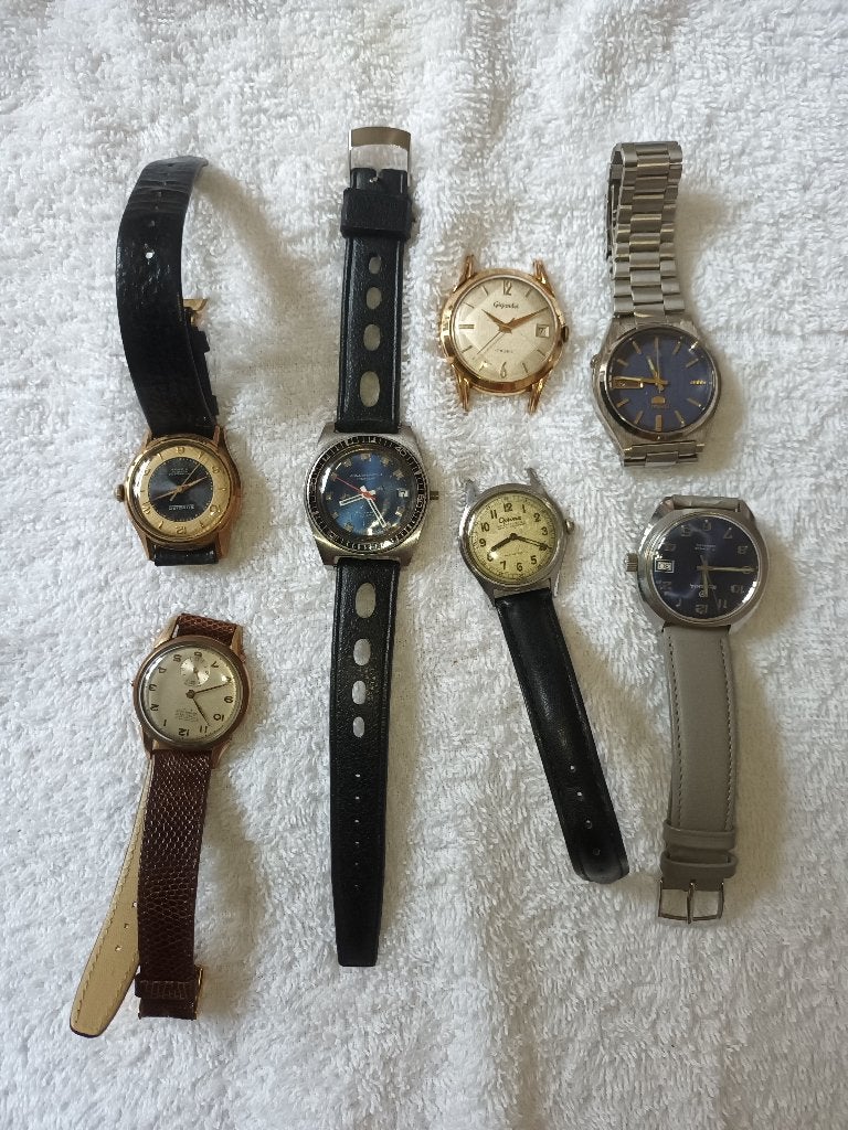 Lot 7 Montres mécaniques vintages, Enlèvement ou Envoi