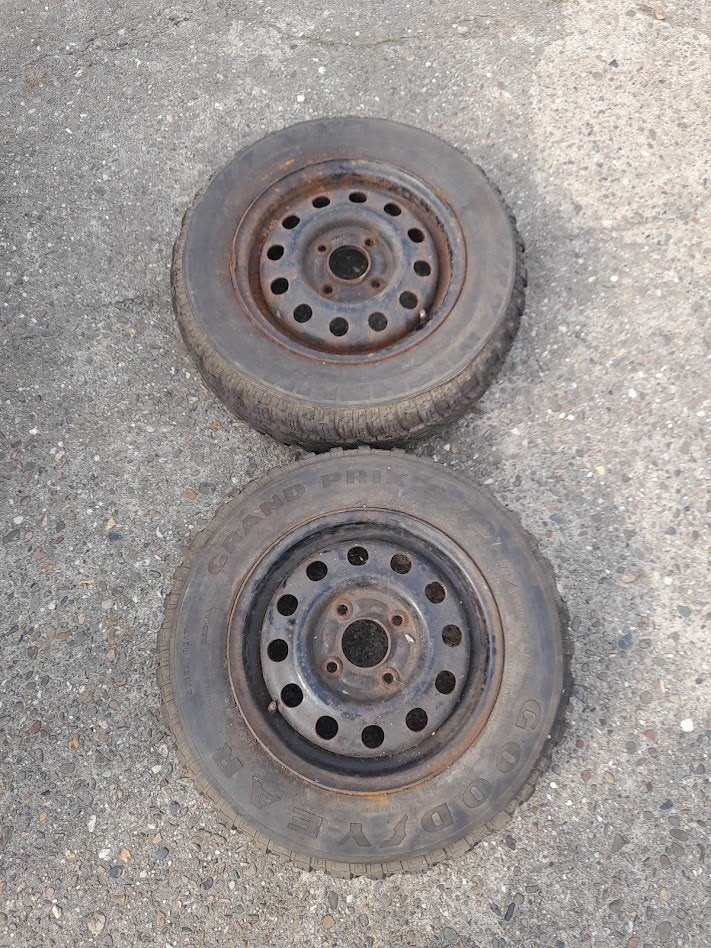 crossbanden op velg  4 x 108, 14 inch, Gebruikt, 175 mm, Banden en Velgen