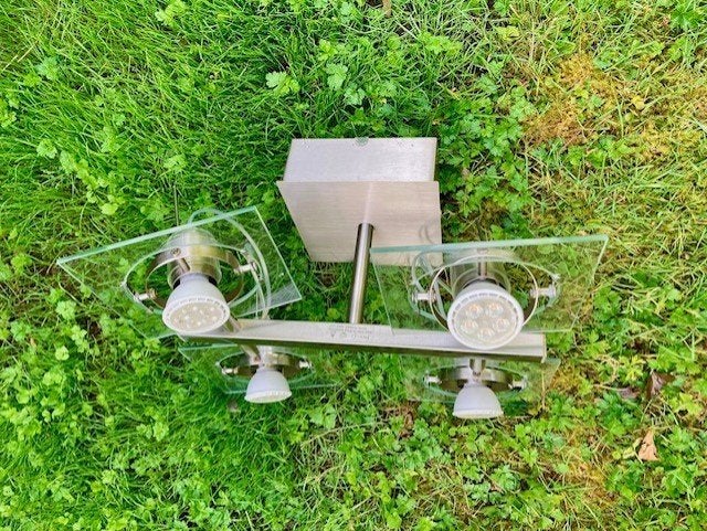 3 plafondlampen met Ikea Fuga spots, Huis en Inrichting, Ophalen, Plafondlamp, IKEA, Glas