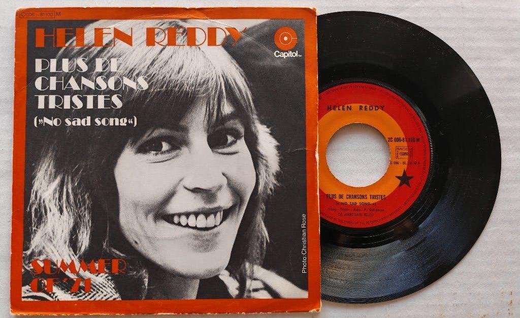 HELEN REDDY - Plus de chansons tristes (45t), Enlèvement ou Envoi, Comme neuf, 7 inch, Pop
