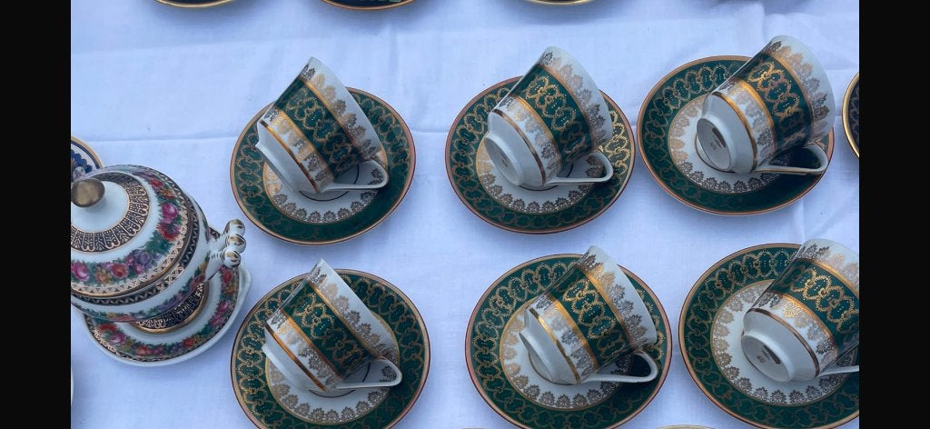 6 tasses et sous tasses moka porcelaine RW, Ophalen of Verzenden