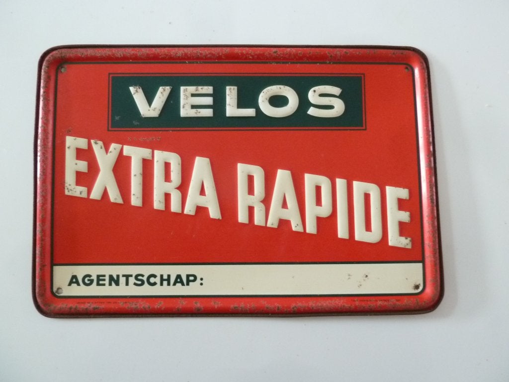 reclamebord EXTRA RAPIDE antieke fiets no emaille bord, Verzamelen, Ophalen of Verzenden, Reclamebord