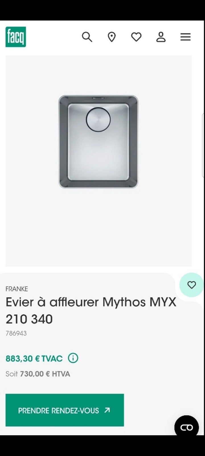 Évier cuisine encastrable FRANKE neuve., Enlèvement, Neuf, dans son emballage