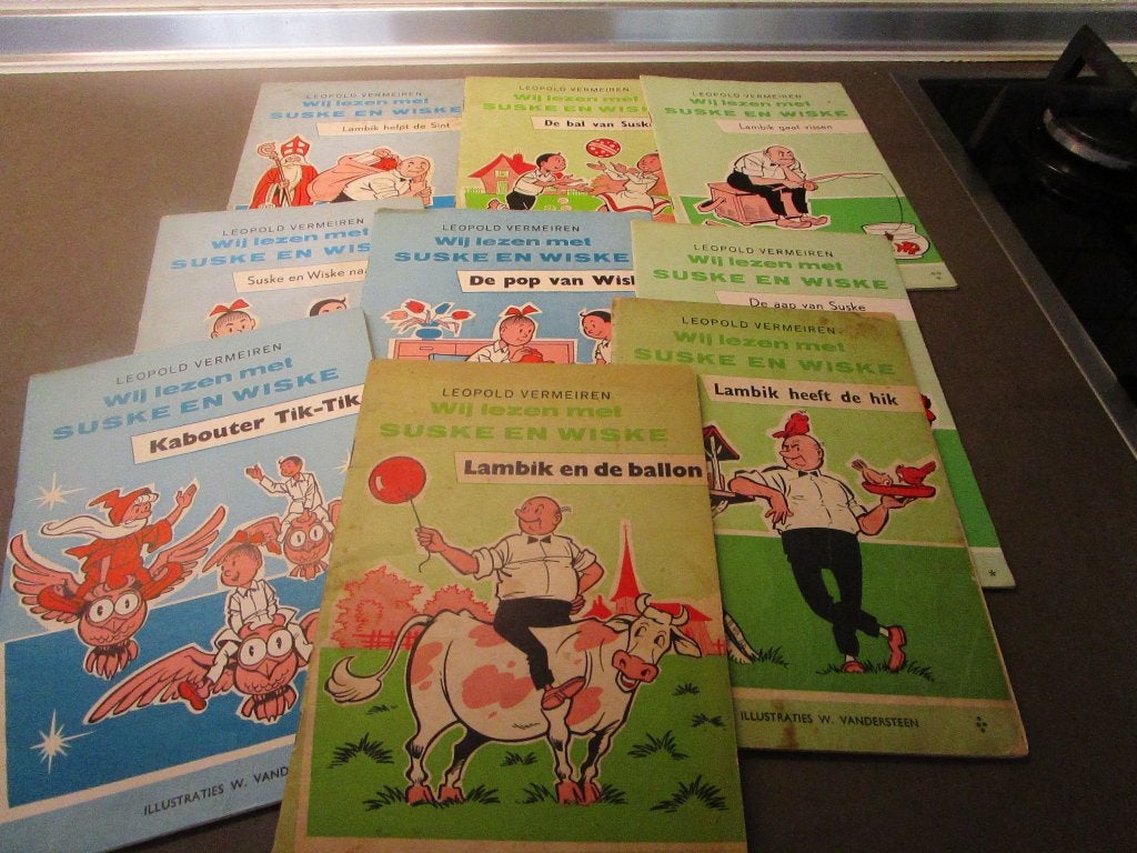 AFGESLOTEN: Lezen met Suske en Wiske - 9 boekjes - 1e druk, Boeken, Gelezen, Vermeiren-Vandersteen, Ophalen of Verzenden, Meerdere stripboeken