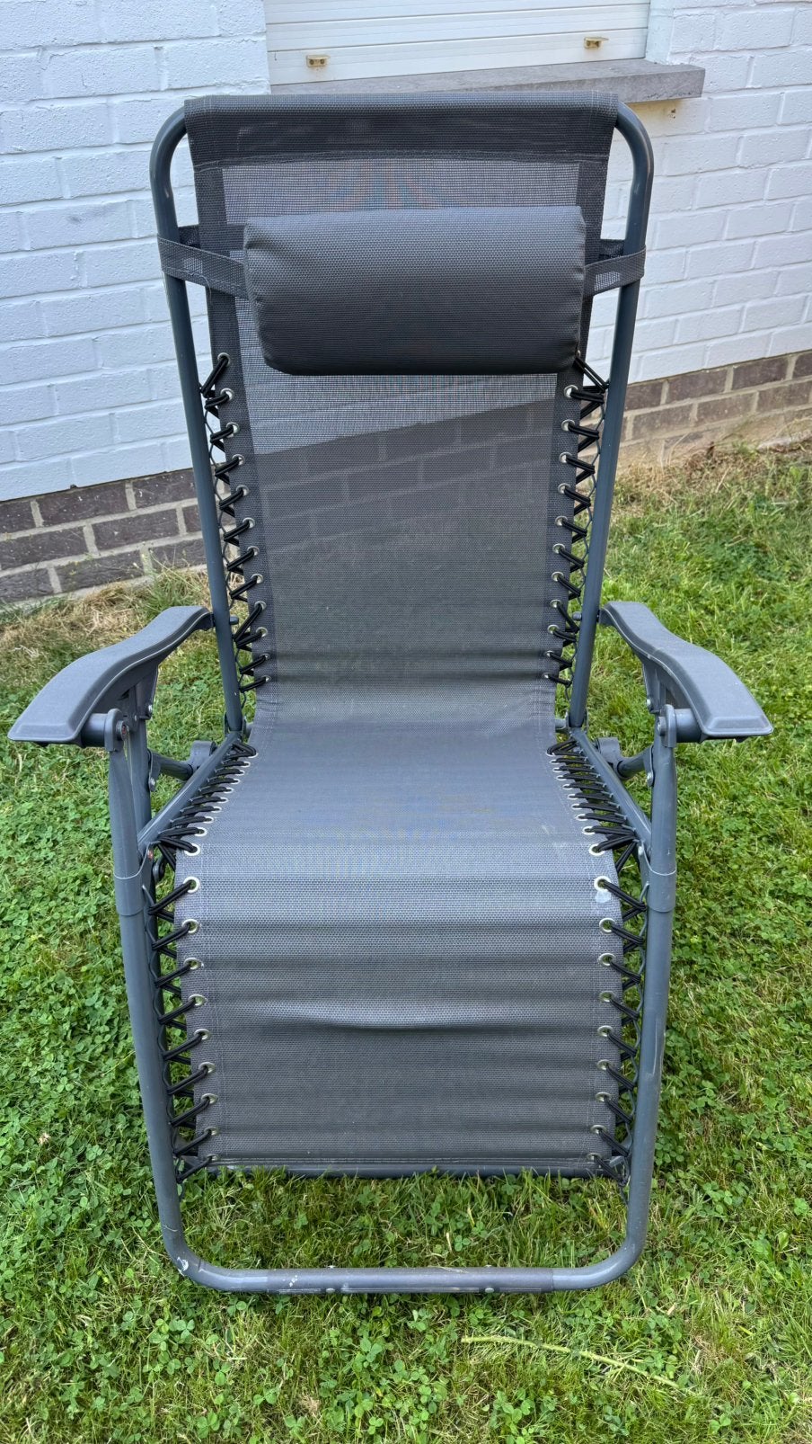 Fauteuil relax de jardin gris (offre?), Ophalen, Zo goed als nieuw, Metaal