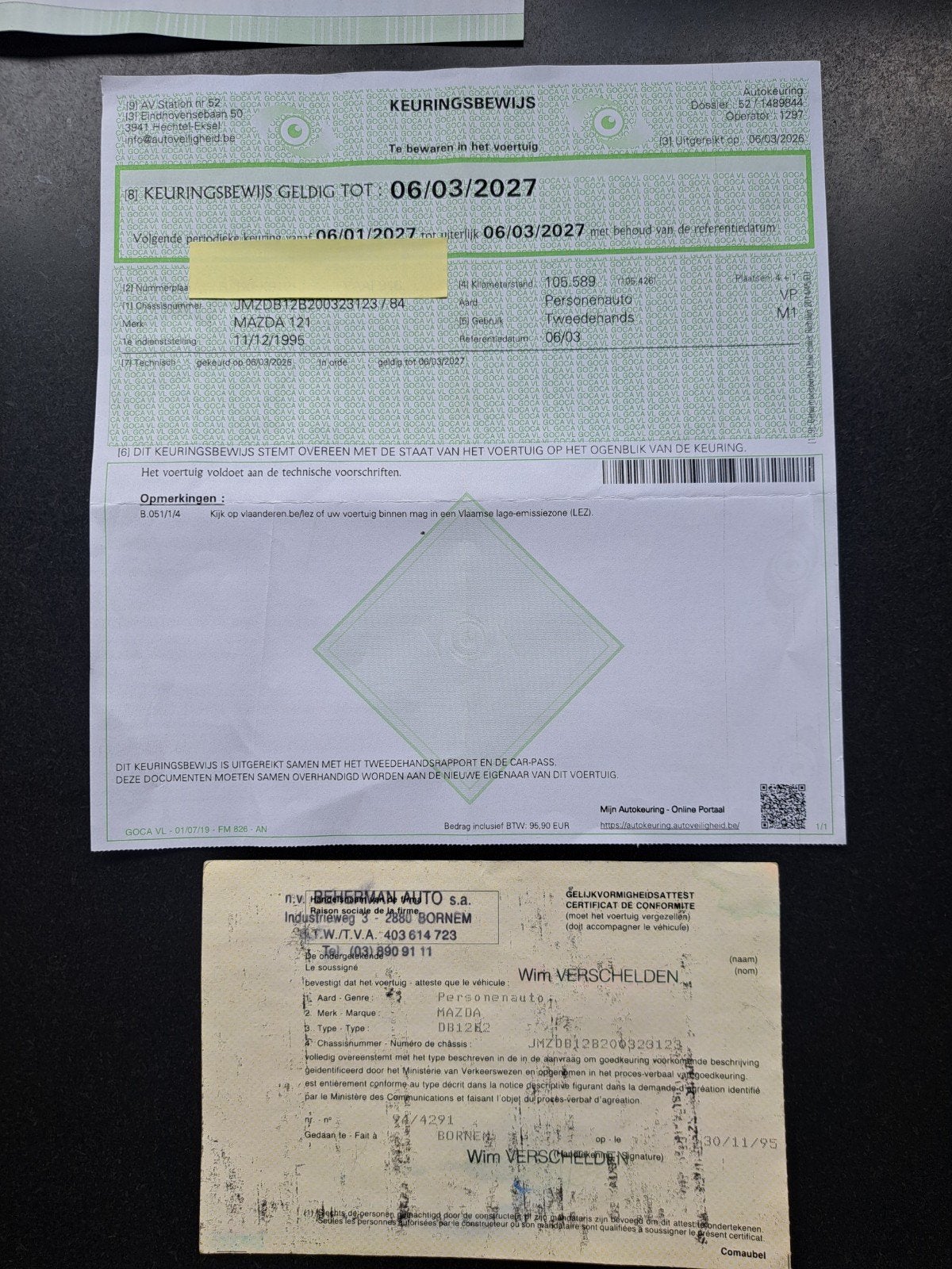 Mazda 121 (bolleke) '95 - 106 000 km - bleu foncé, Autos, Achat, Boîte manuelle, 1300 cm³, Particulier