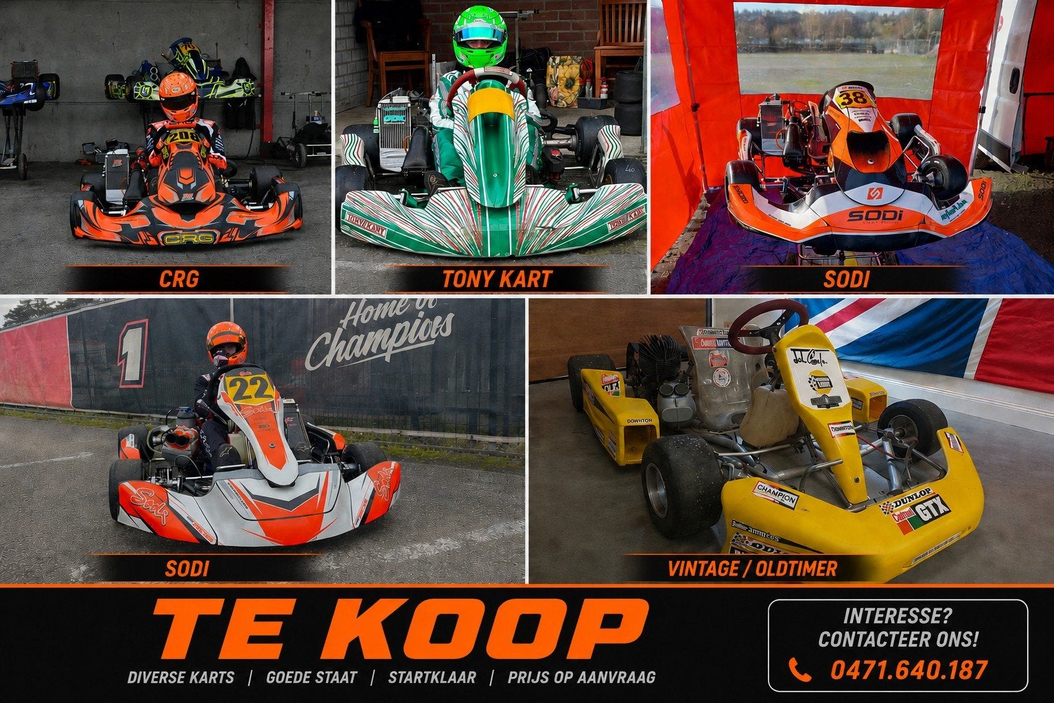 karts te koop, Hobby & Loisirs créatifs, Voitures miniatures | 1:24, Enlèvement ou Envoi, Comme neuf, Moteur