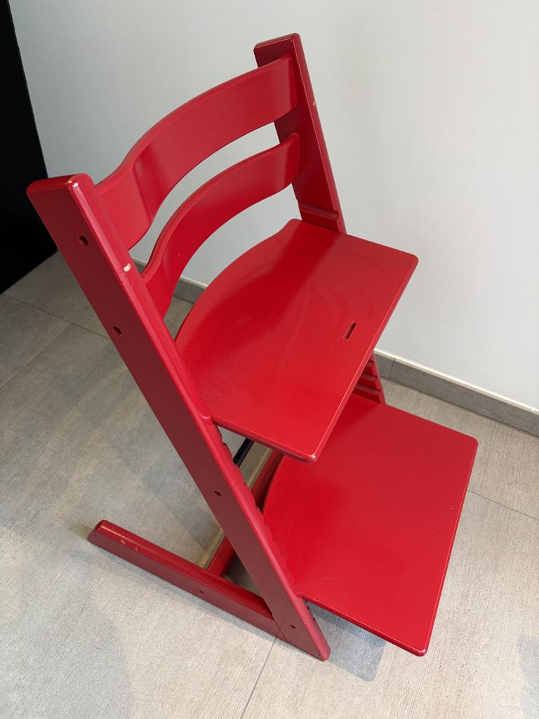 Stokke Tripp Trapp kinderstoelset incl tafelblad + newborn, Enlèvement, Utilisé, Chaise évolutive, Ceinture(s)