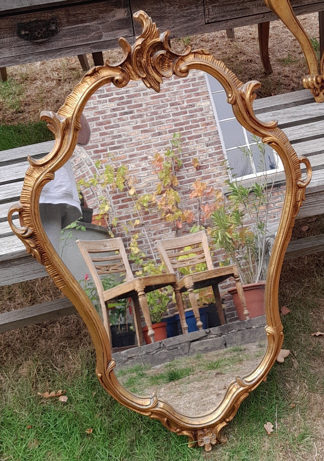 Prachtige oude spiegel..94/64 cm., Ophalen