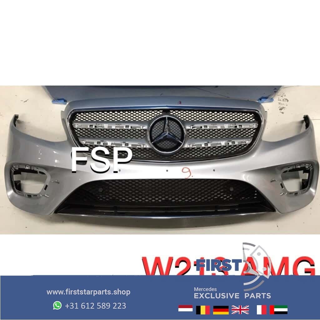 W213 AMG Voorbumper Mercedes E Klasse zwart wit grijs zilver, Gebruikt, -, Voor, Ophalen of Verzenden