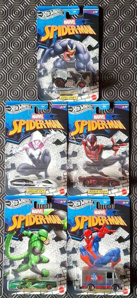 Hot wheels marvel spiderman set complet, Enlèvement ou Envoi