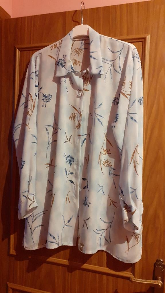 Chemisier bleu clair avec motifs - taille 46, Kleding | Dames, Grote Maten, Ophalen, Blauw