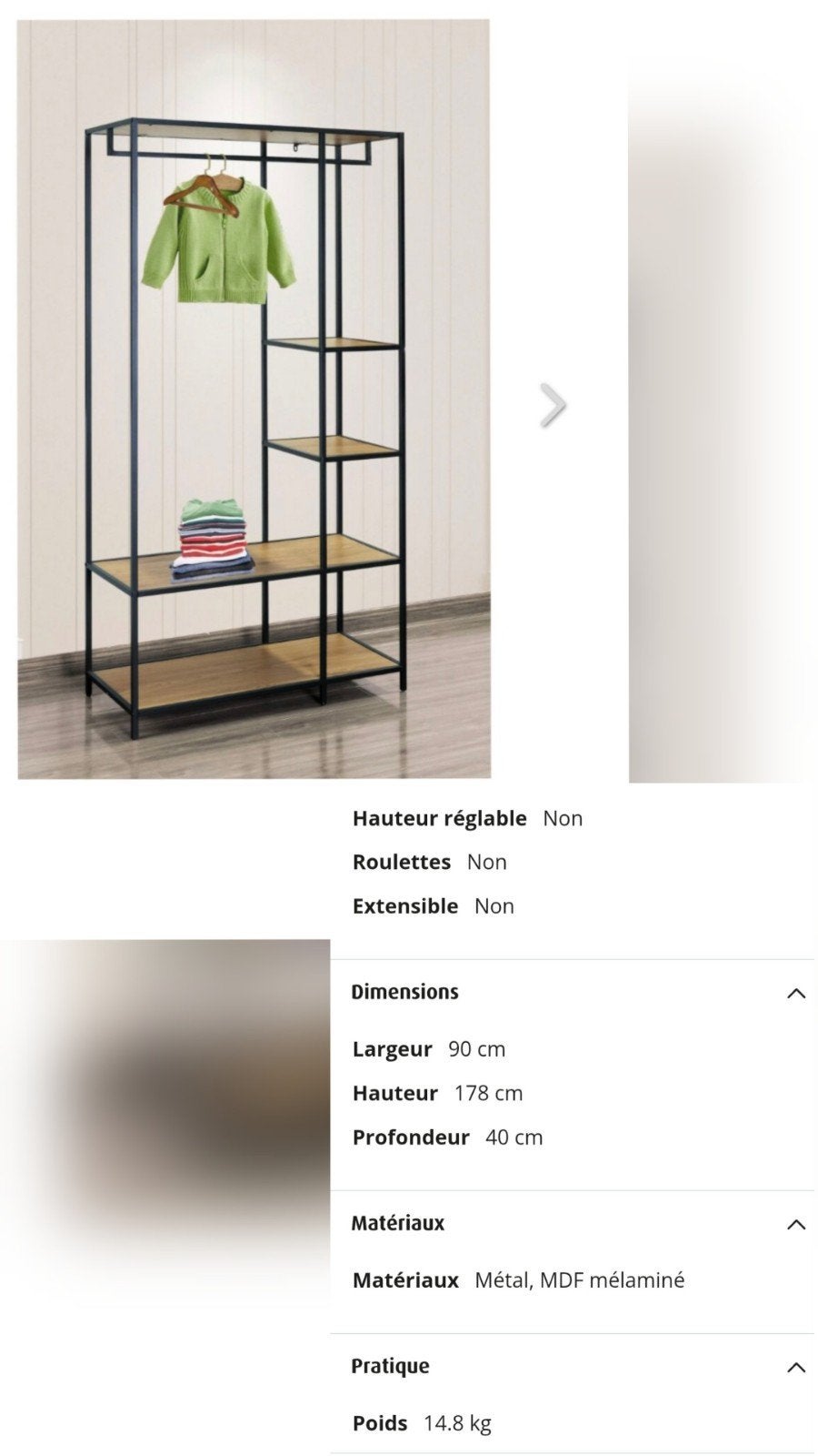 étagères vêtements, Maison & Meubles, Enlèvement, Comme neuf