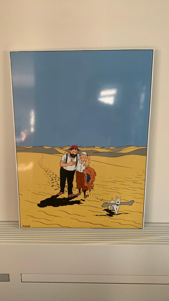 PLAQUE ÉMAILLÉE TINTIN, Enlèvement, Tintin, Comme neuf