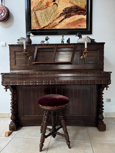 Piano droit ancien, Enlèvement, Utilisé, Brun, Piano